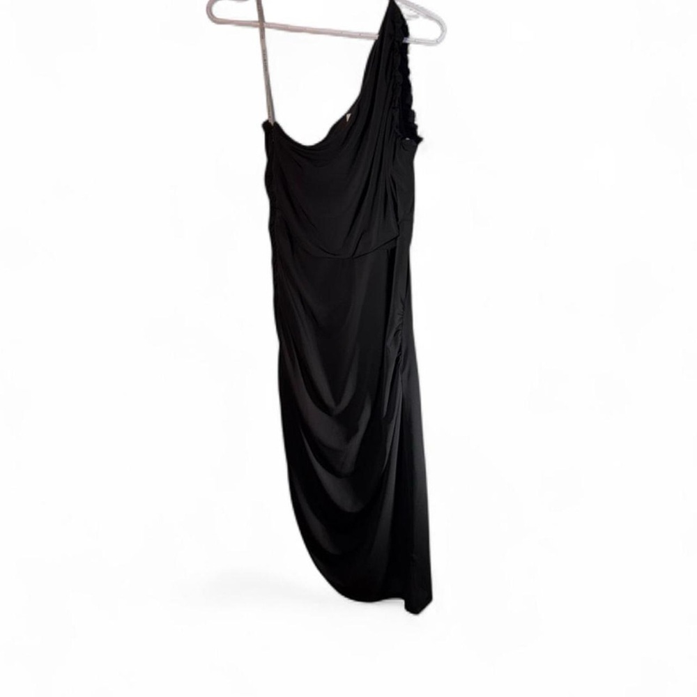 Halston Heritage Black One-Shoulder Dress